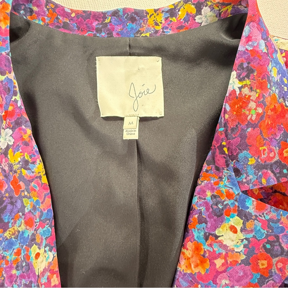Joie Barberry B blazer jacket floral‎ silk sapphire Medium - Picture 8 of 8